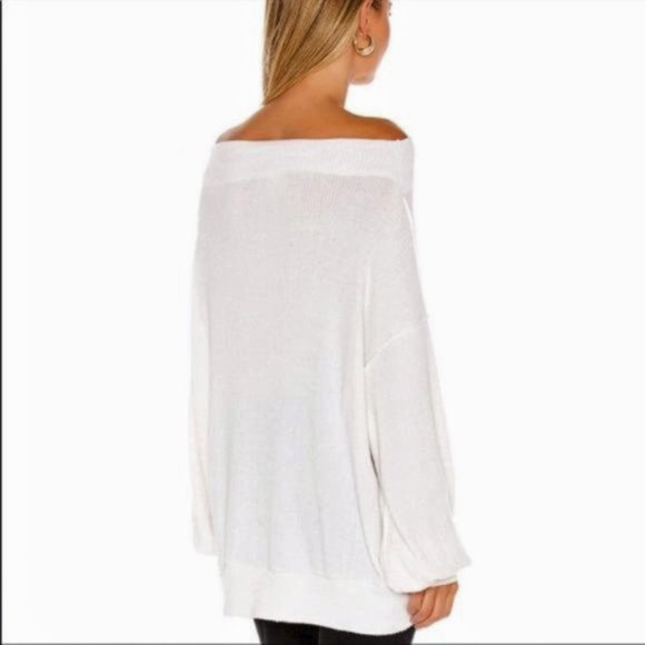 Free People White Main Squeeze Hacci Shirt S/M NWT - Picture 8 of 9